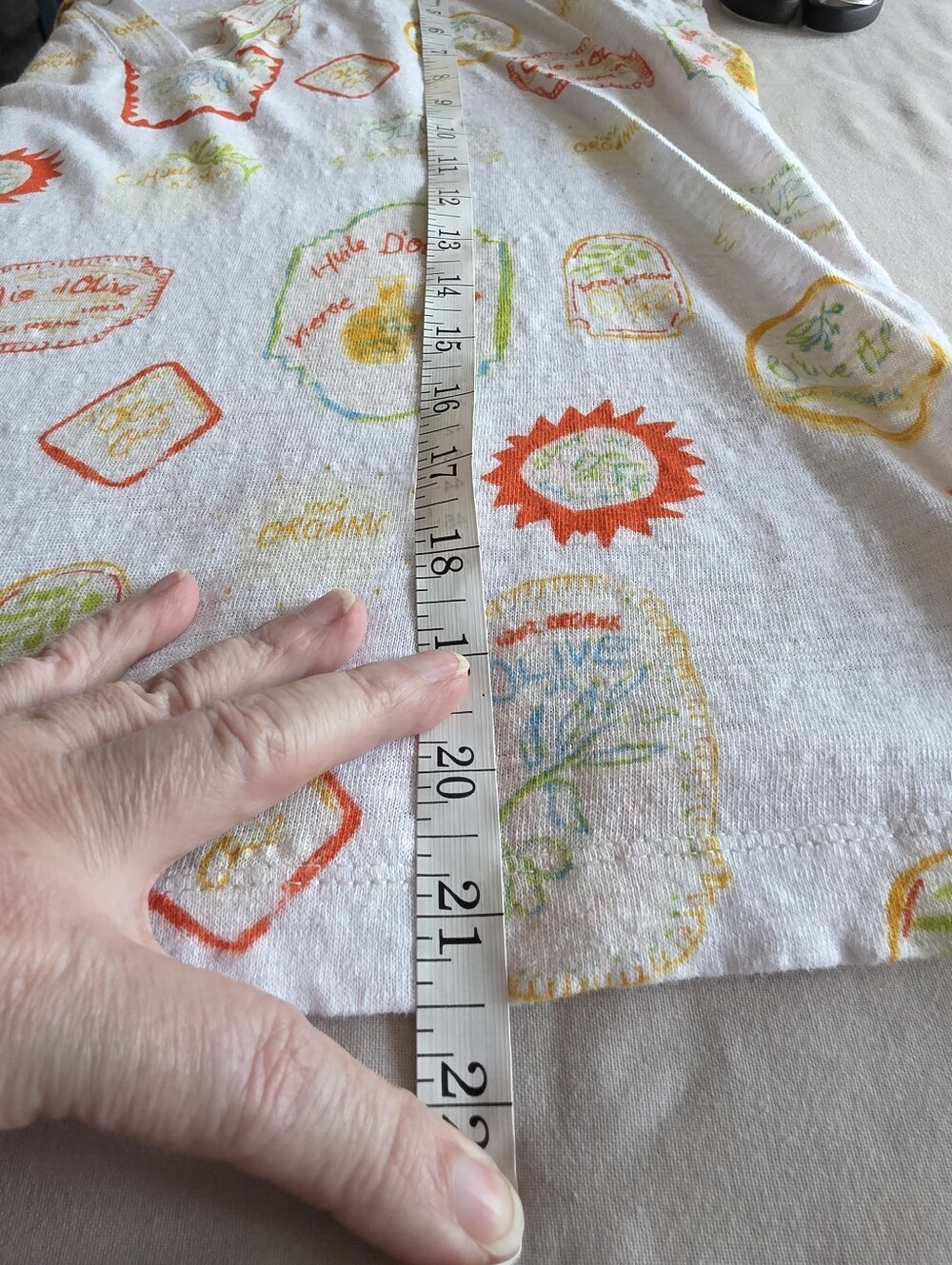 Cynthia Rowley White Linen Shirt with Orange and Green Citrus Accents Size XL - Picture 7 of 7